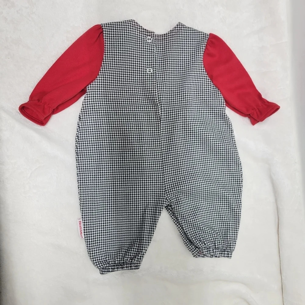 HealthtexVintage knit romper Size 0-5 months Red herringbone - Picture 8 of 13